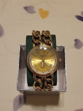 Vernier Gold-Tone Chain Bracelet Watch